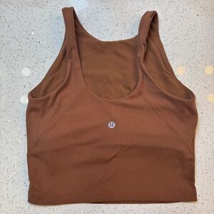 Lululemon Align High-Neck Ribbed Tank Top Built-in Bra Roasted Brown Size 4 Yoga